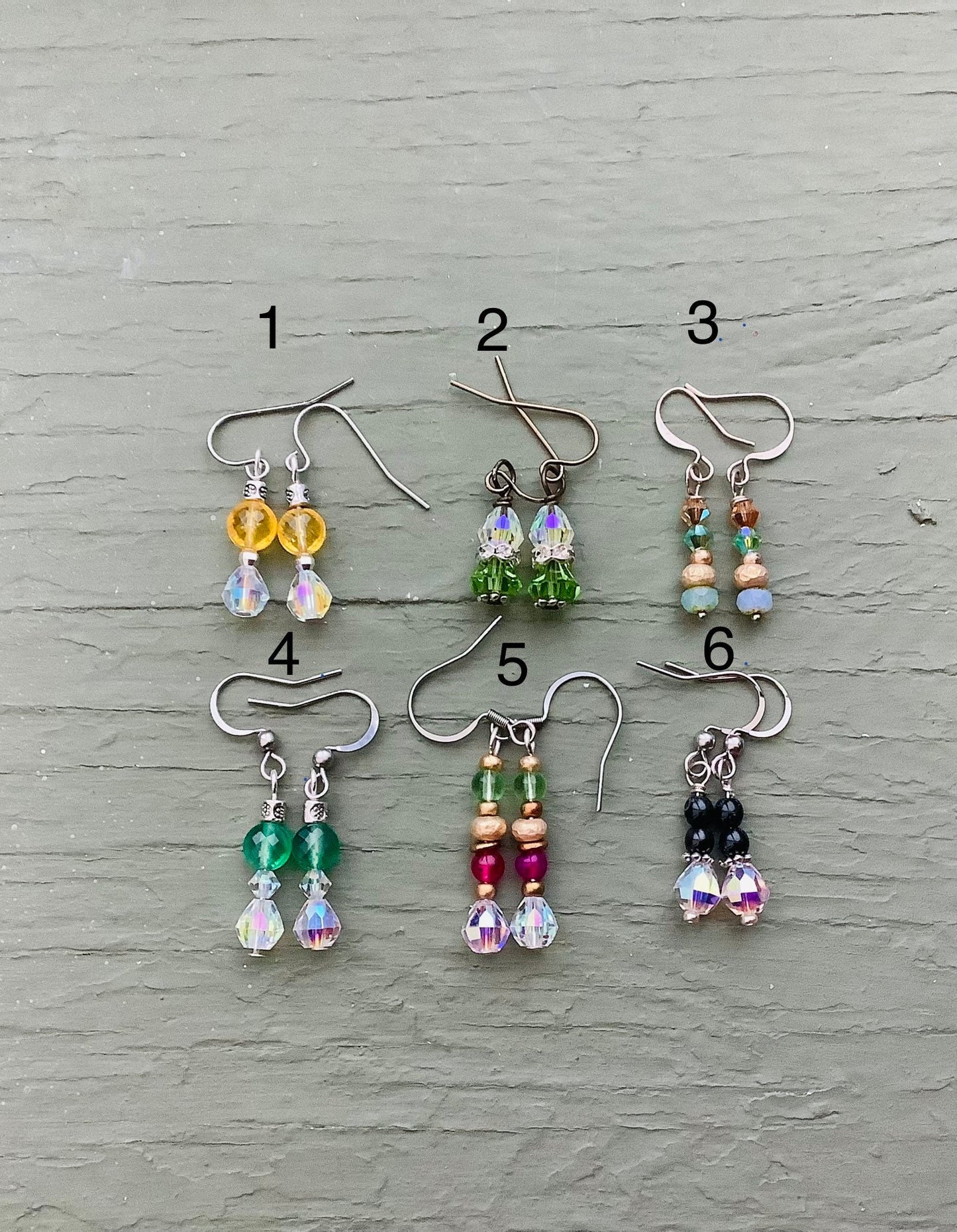 Unique one of a kind agate and citrine earrings