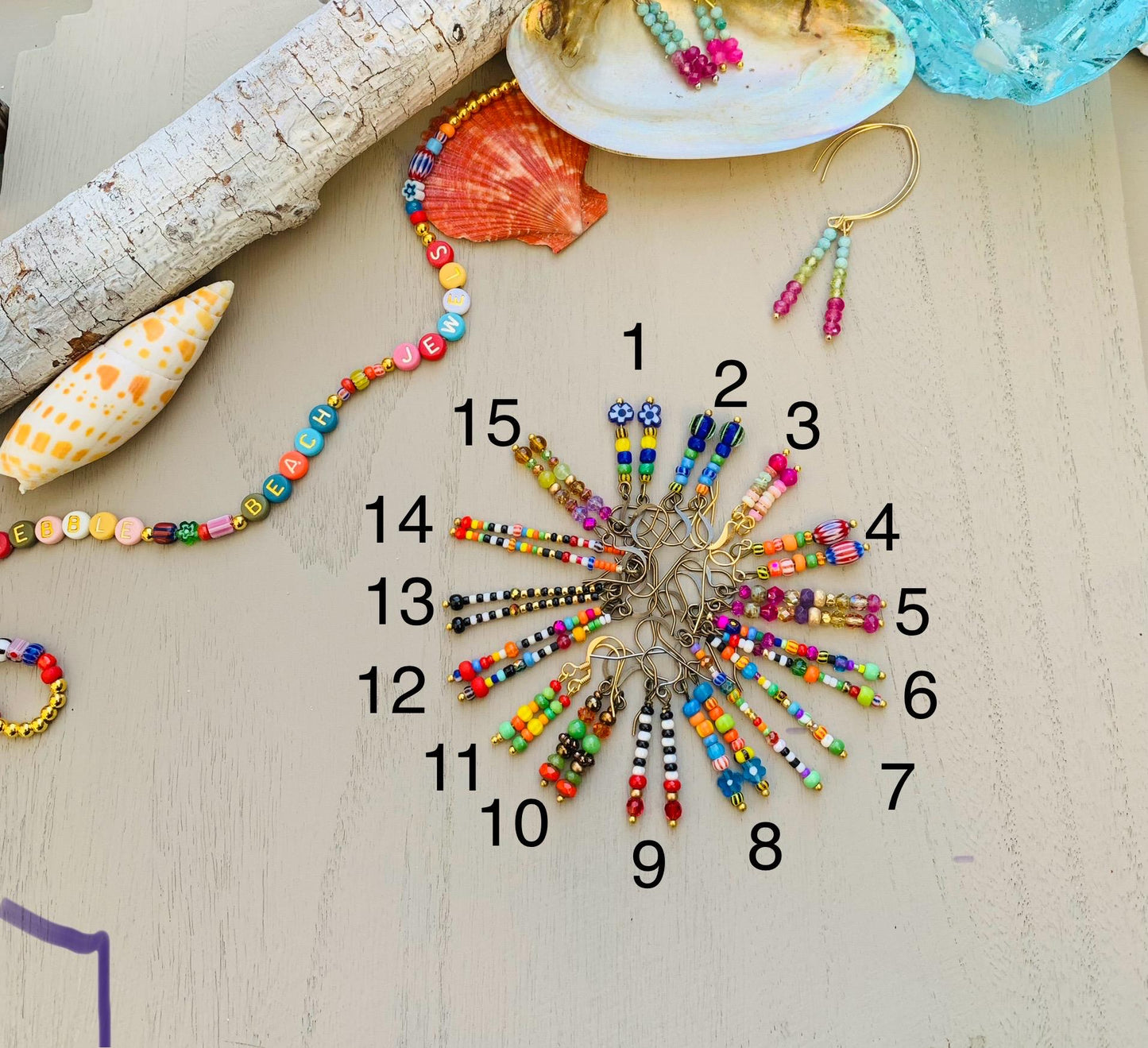 Striped boho earrings