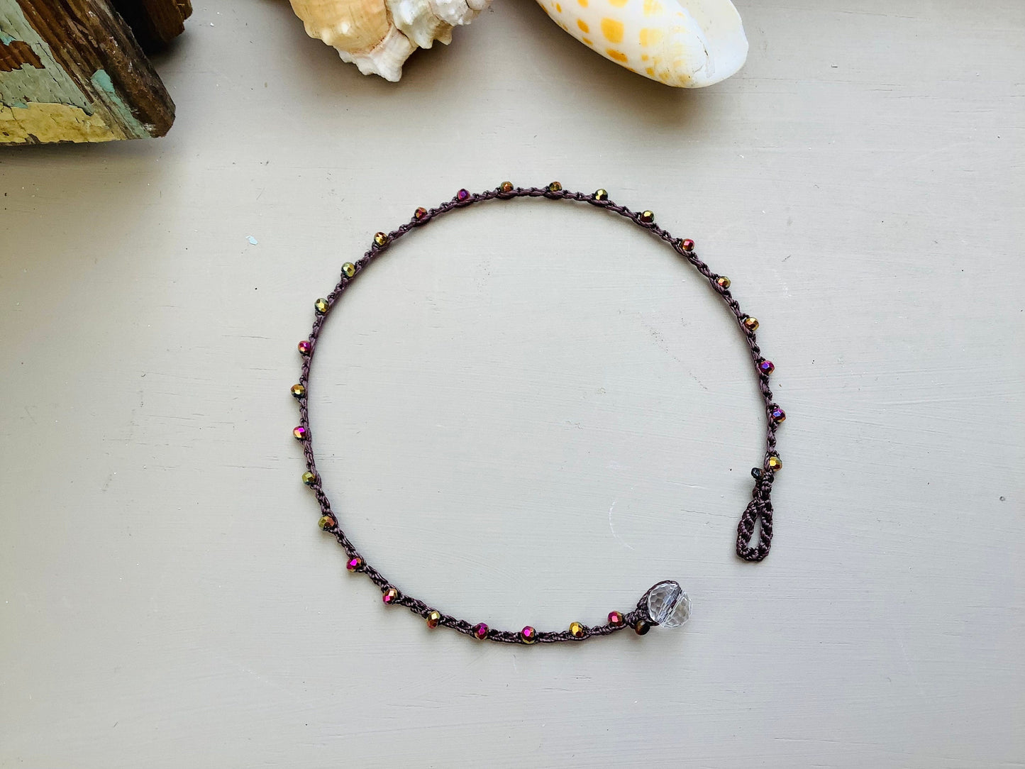 Hot pink, purple or gold anklet