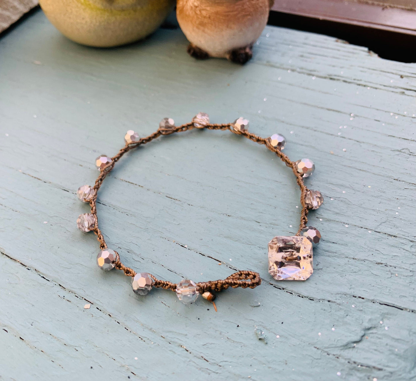 Silver lining Crocheted bracelet boho, bohemian, pretty evening wear, crocheted jewelry