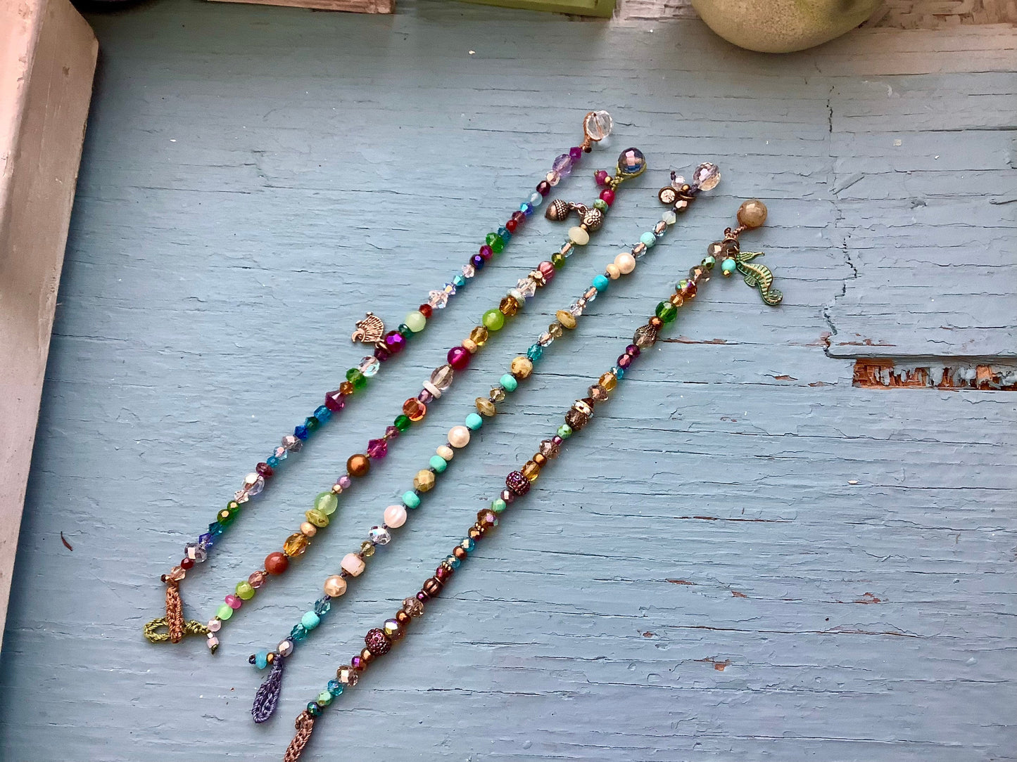 Knotted bracelet with gemstones, rubies, jade, emerald, natural, organic, boho jewelry,