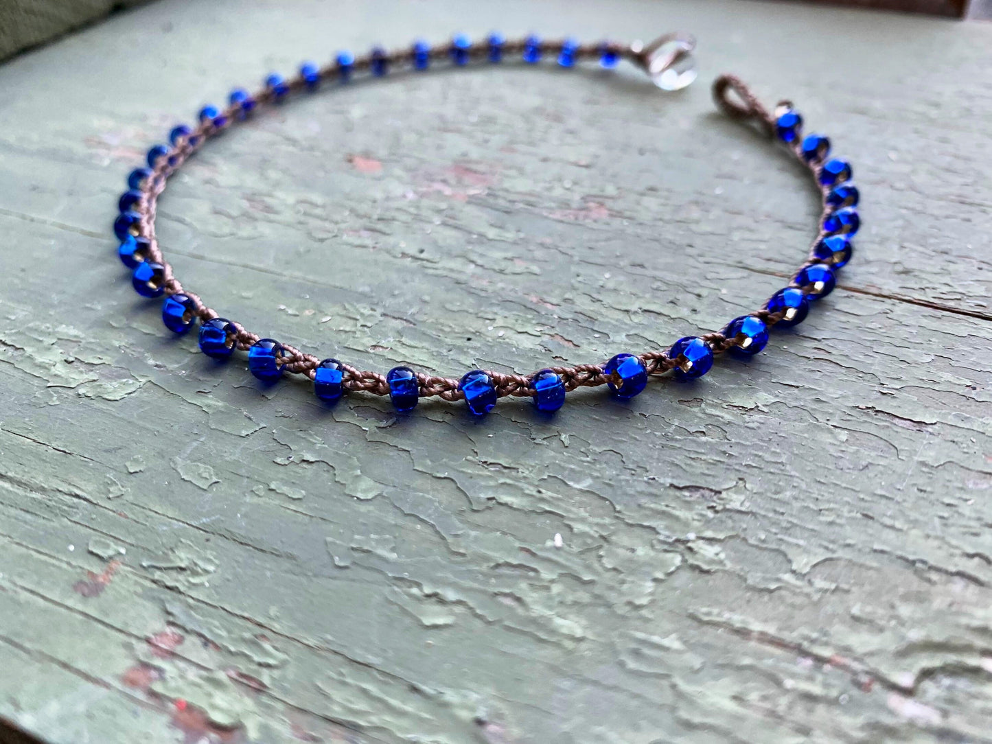 Electric blue anklet