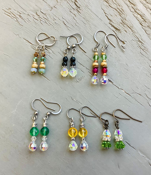 Unique one of a kind agate and citrine earrings