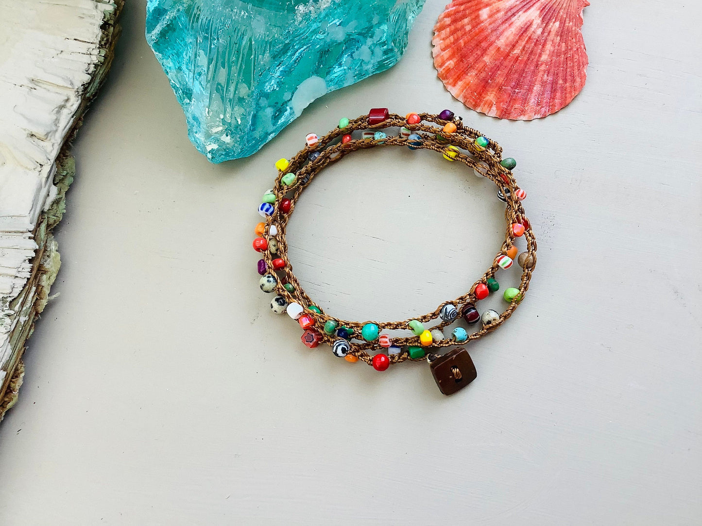 Venetian glass wrap bracelet