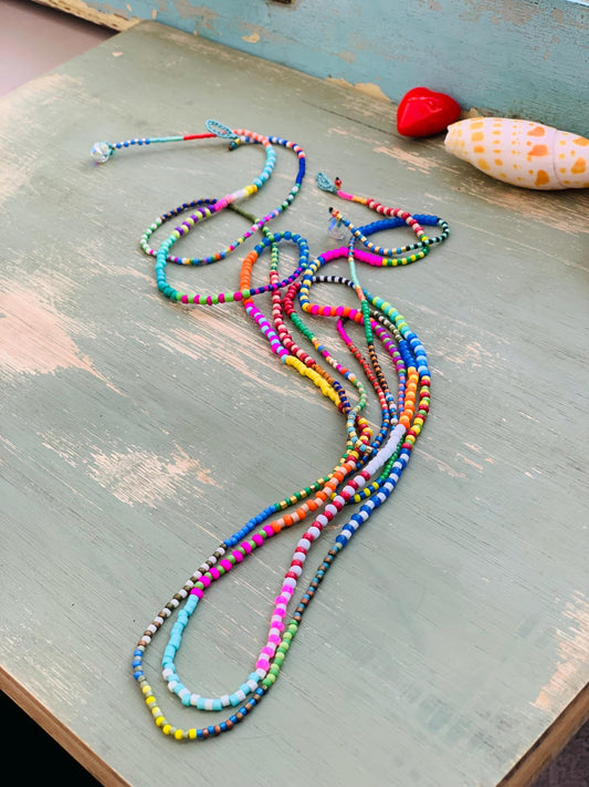 Colorful minimalist seed bead, necklace or bracelet