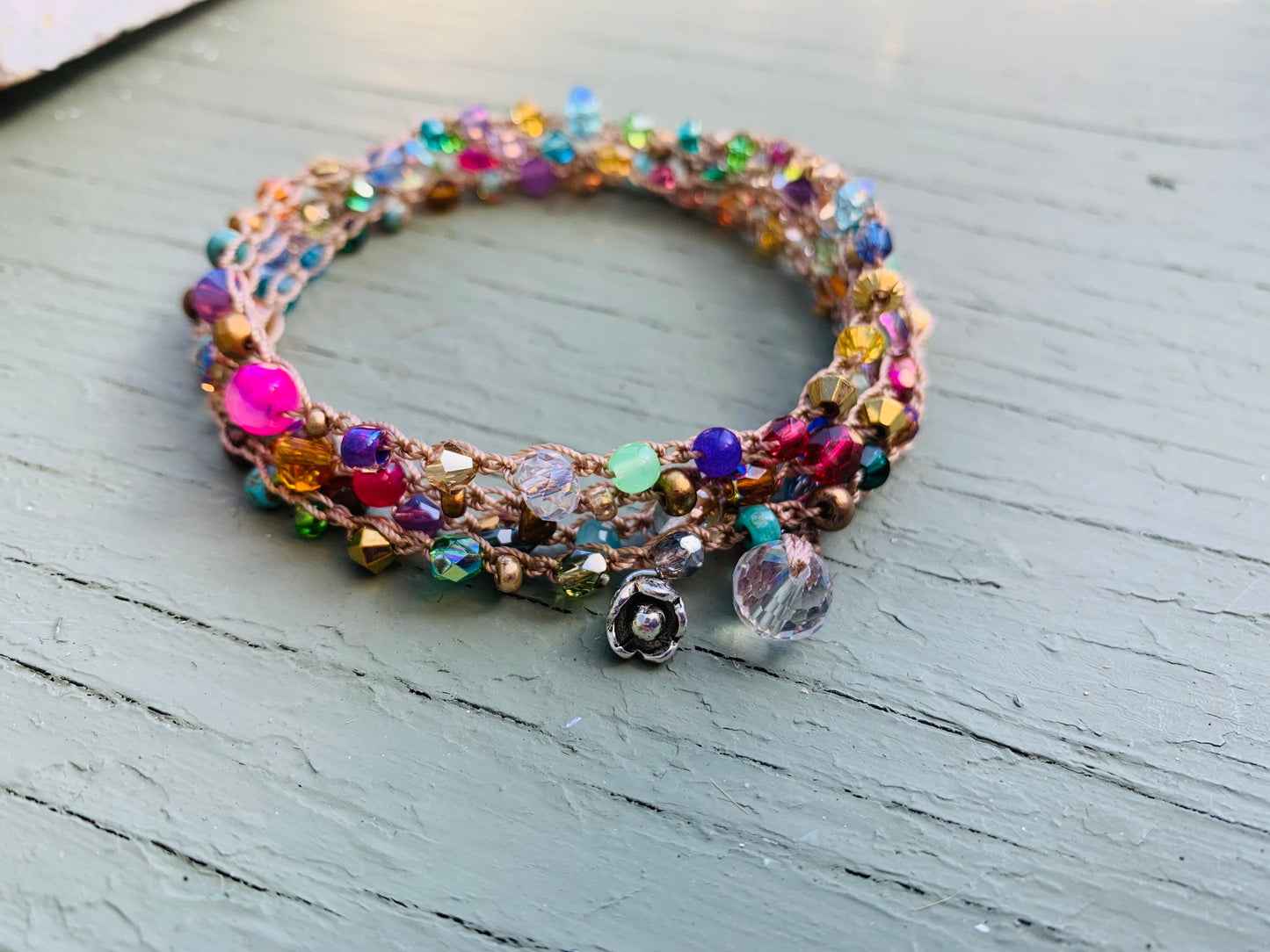 Gemstone Crystal crocheted wrap