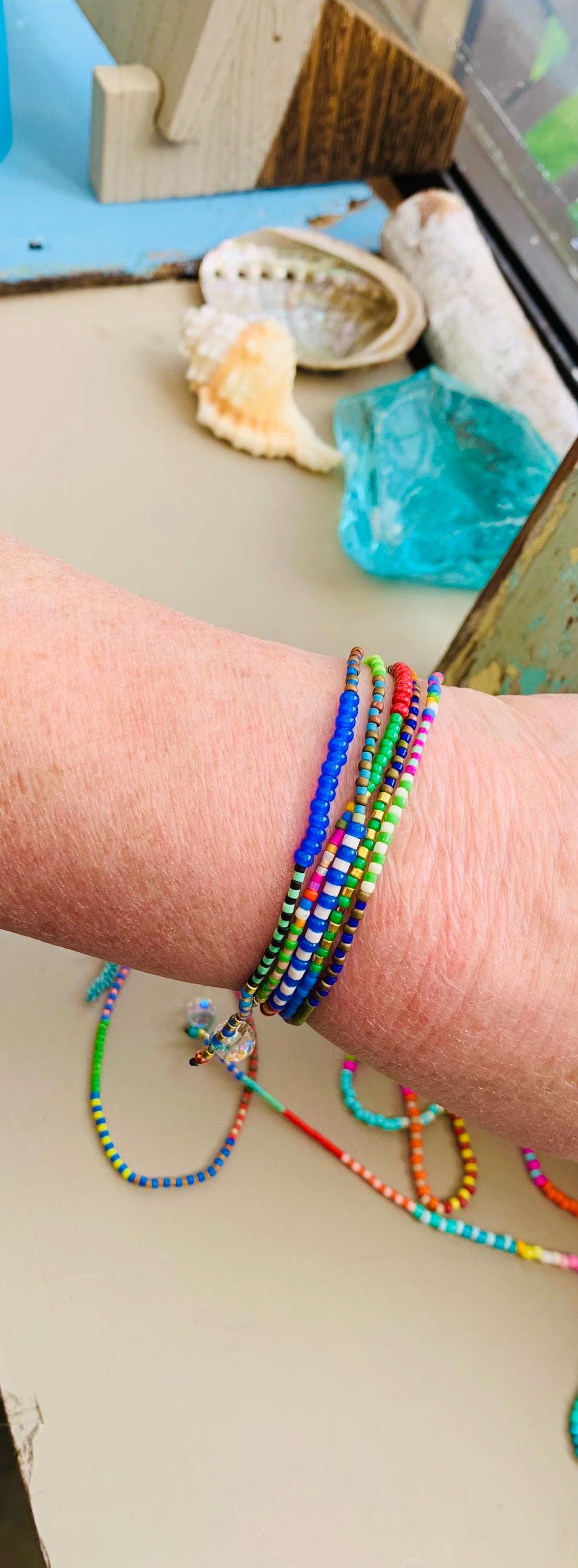 Colorful minimalist seed bead, necklace or bracelet