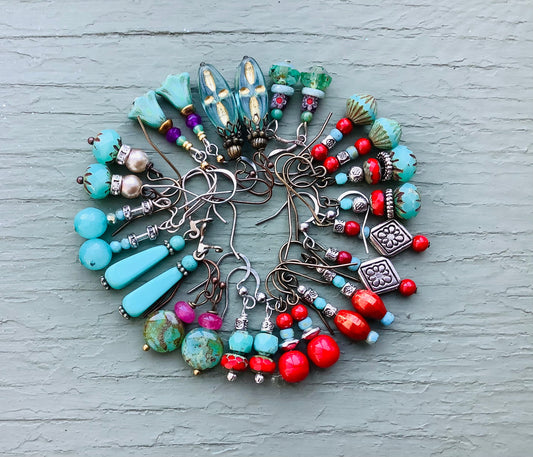 Blues boho earrings