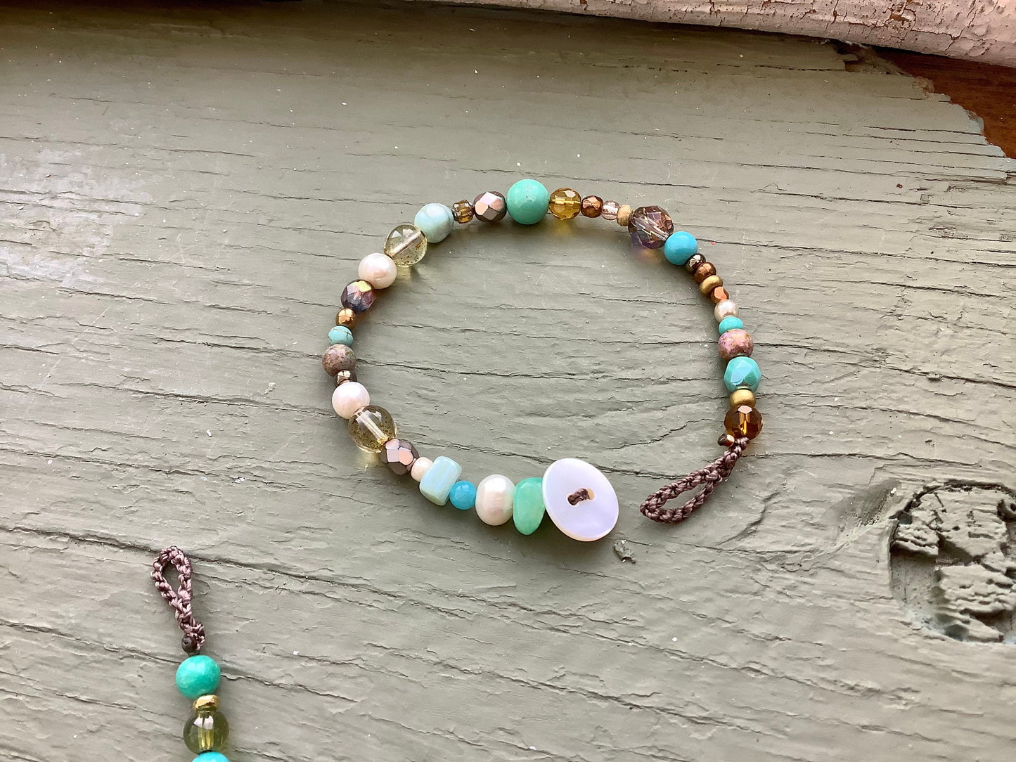 Gemstone and crystal bracelet