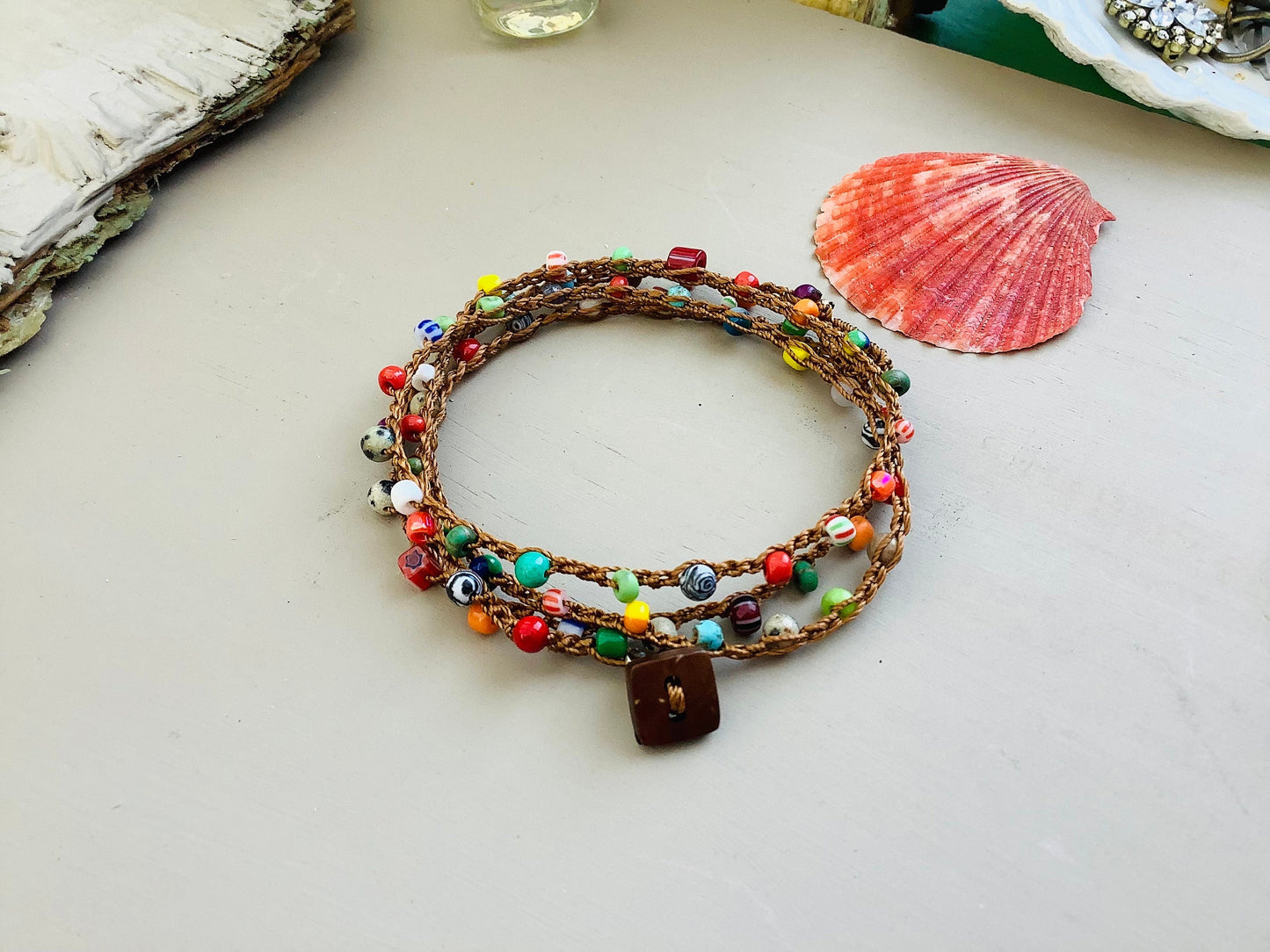 Venetian glass wrap bracelet