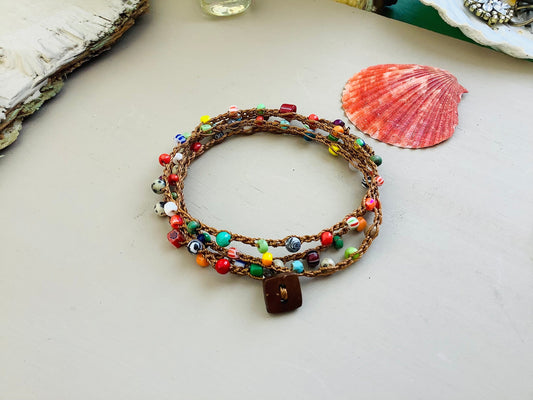 Venetian glass wrap bracelet
