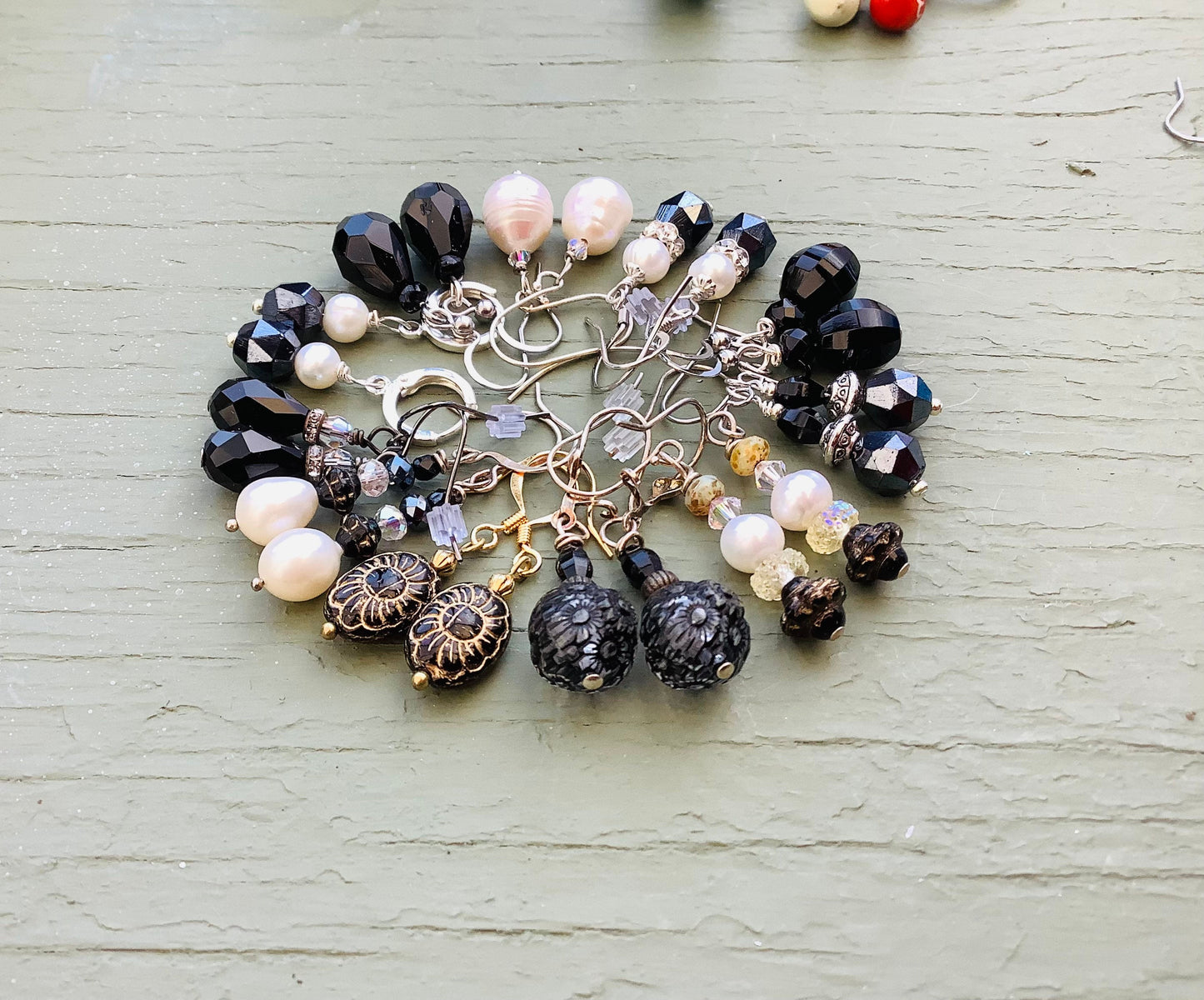 Black and white fun earrings