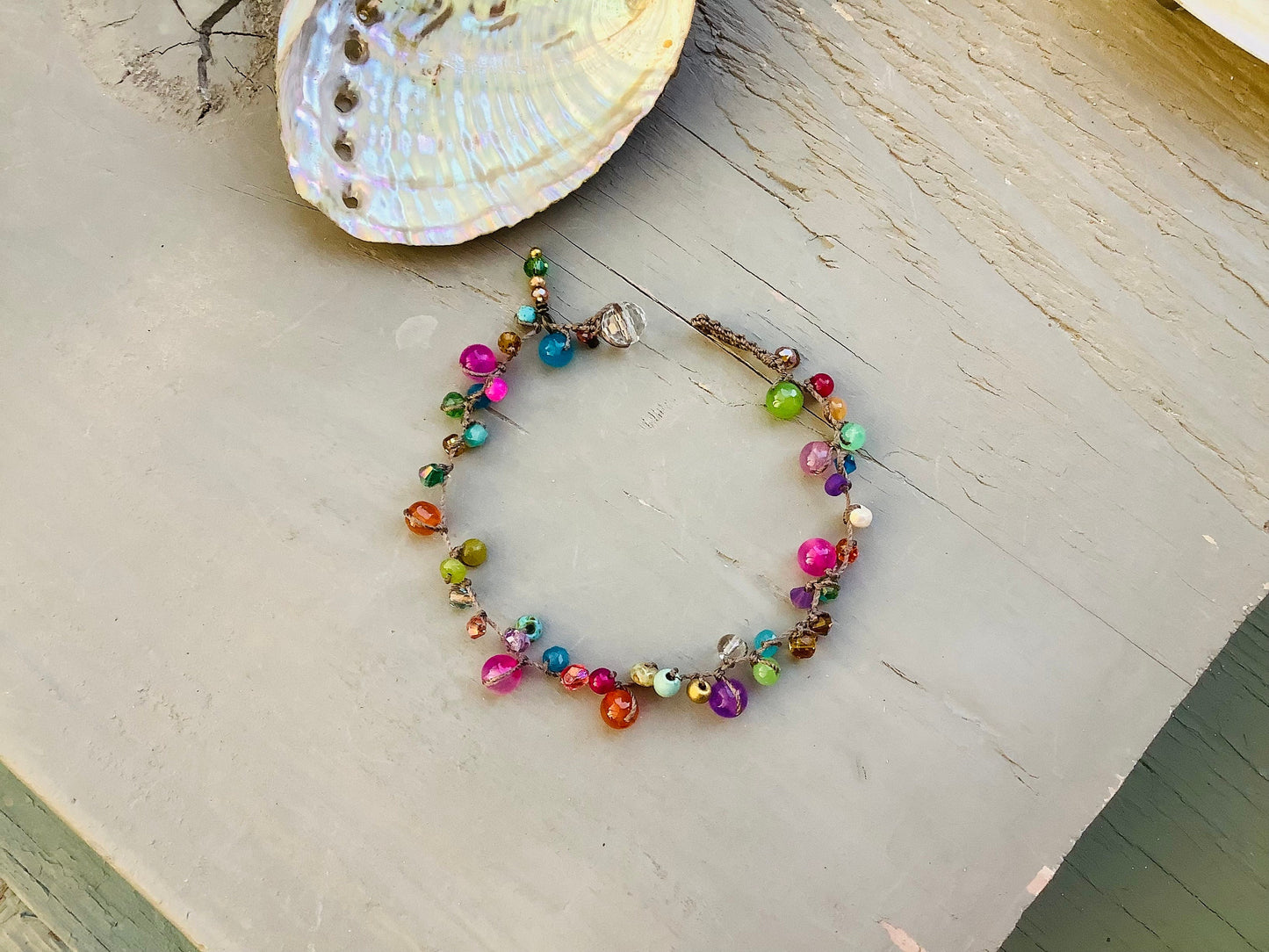 Over the rainbow knotted bracelet