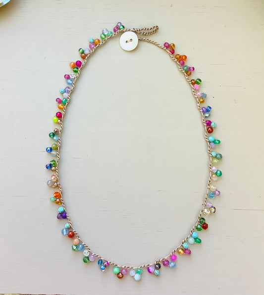 Lace crocheted necklace, boho natural jewelry