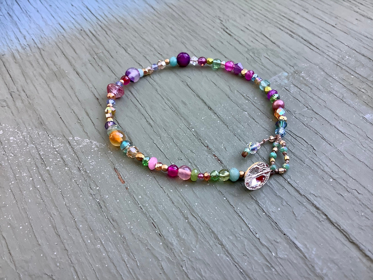 Colorful gemstone crystal bracelet