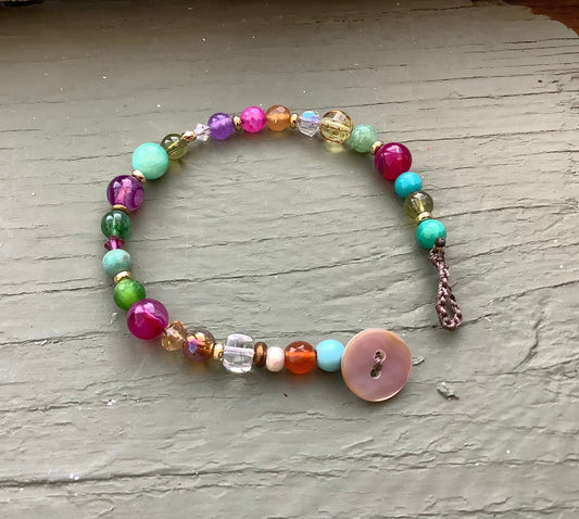 Gemstone and crystal bracelet