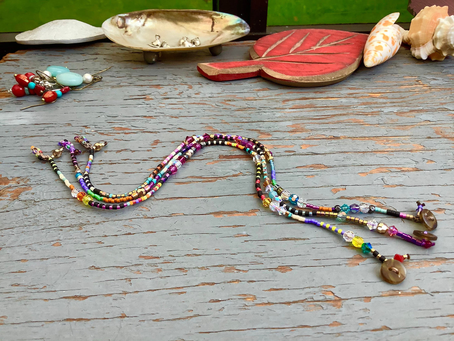 Rio petite tiny beads colourful glass anklets, minimalist, metal free