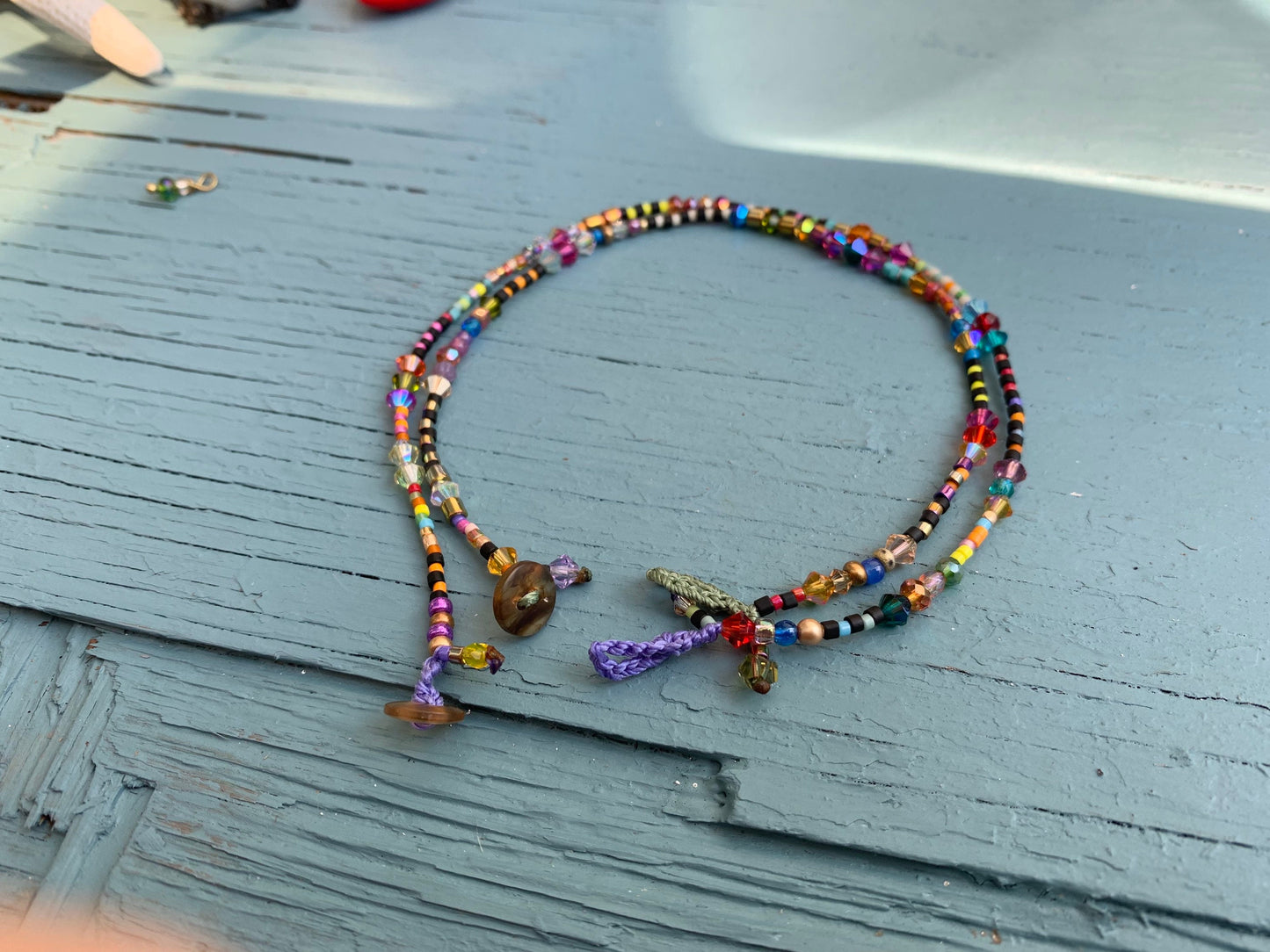 Rio petite tiny beads colourful glass anklets, minimalist, metal free