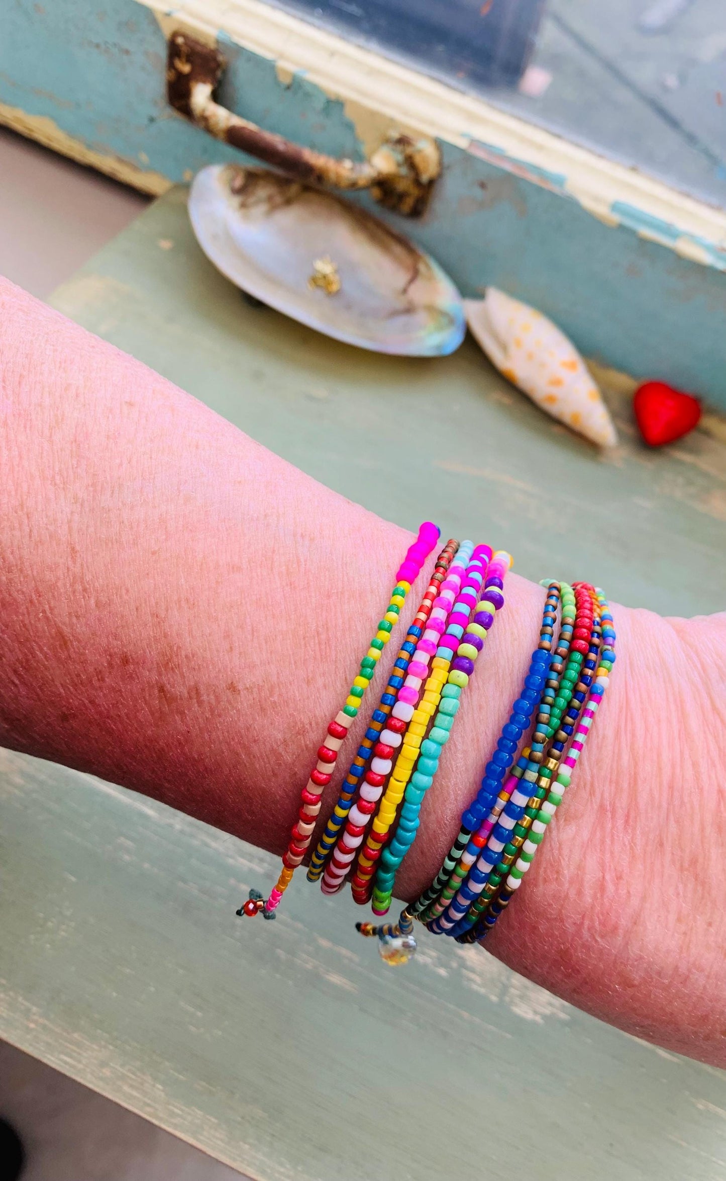 Colorful minimalist seed bead, necklace or bracelet