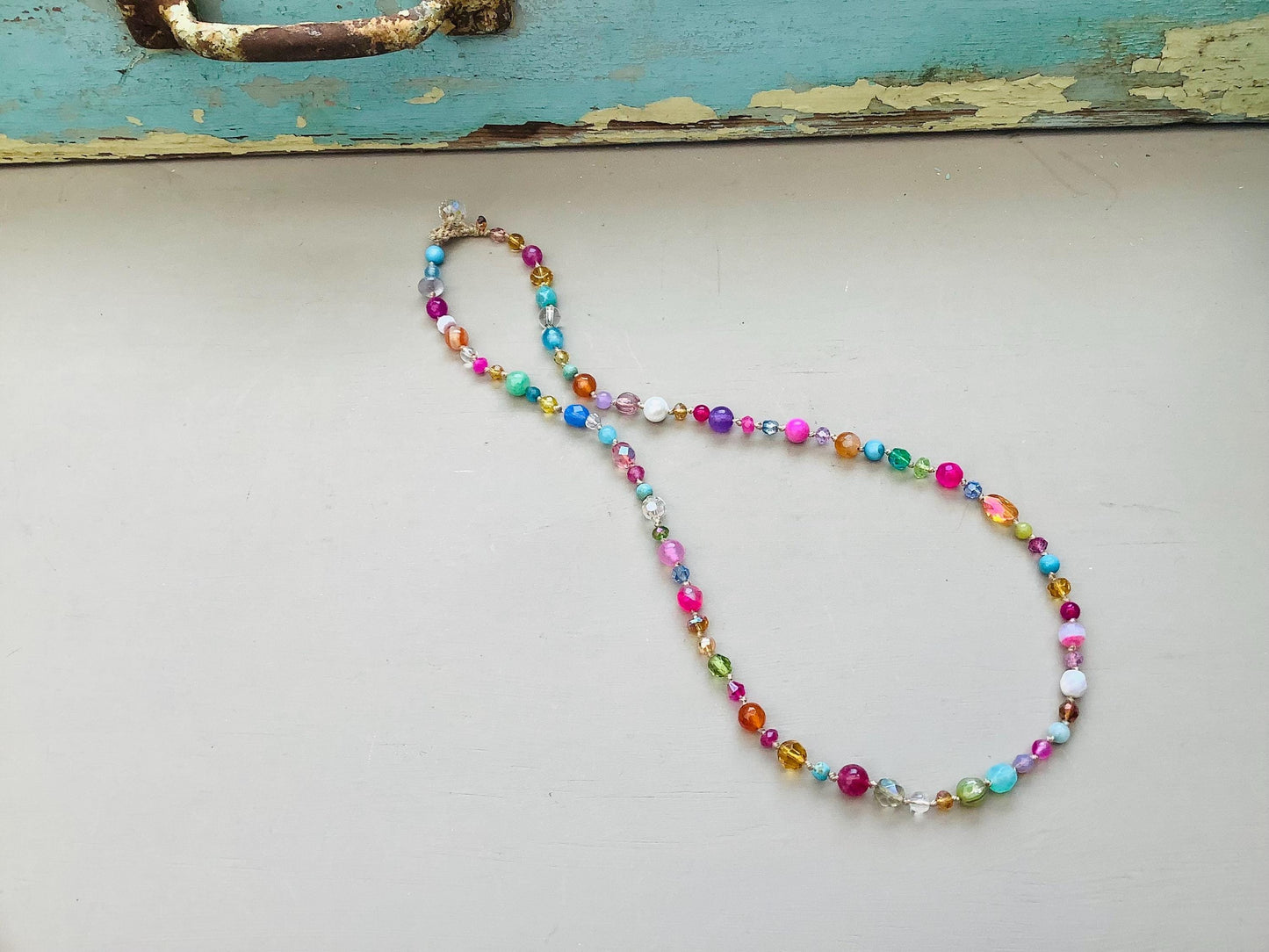 Crystal and gemstone  earthy necklace