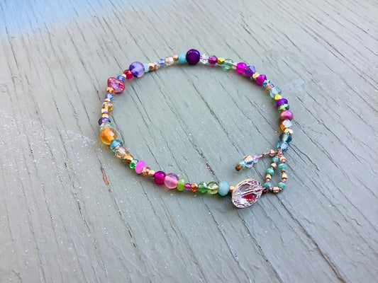 Colorful gemstone crystal bracelet