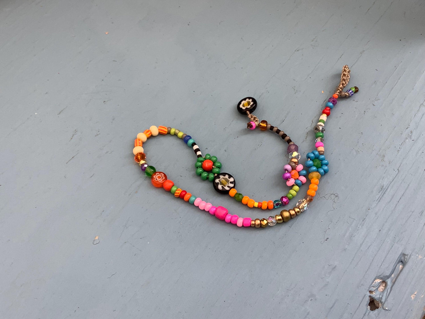 Cute boho flower anklet