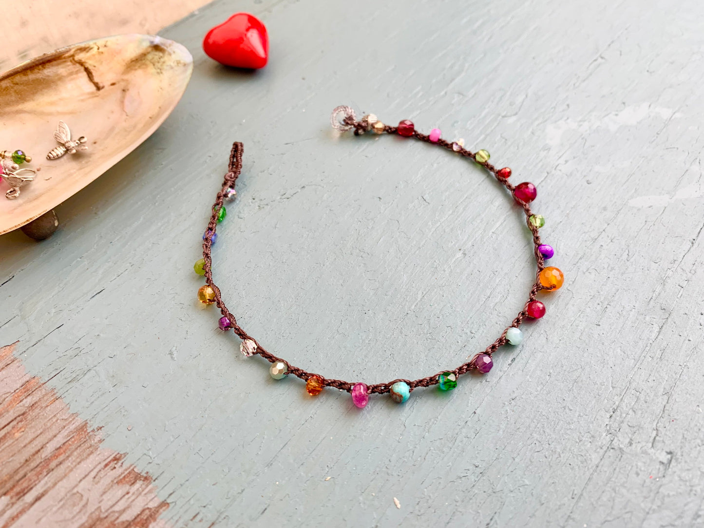 Carmelita anklet, pretty for summer, relaxed boho Beach wear