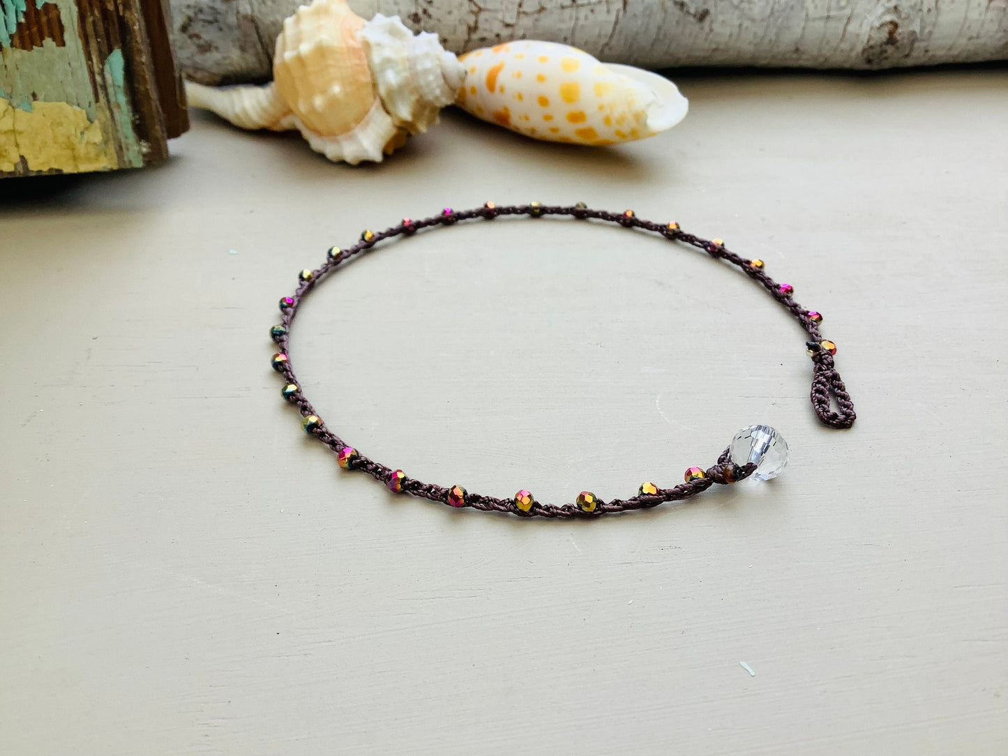 Hot pink, purple or gold anklet