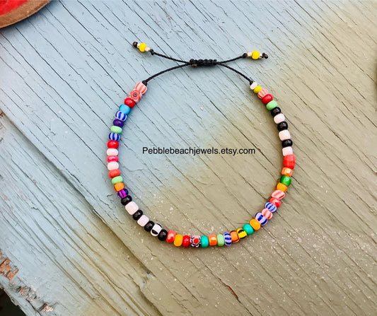 Unisex beaded Ghana African bead bracelet