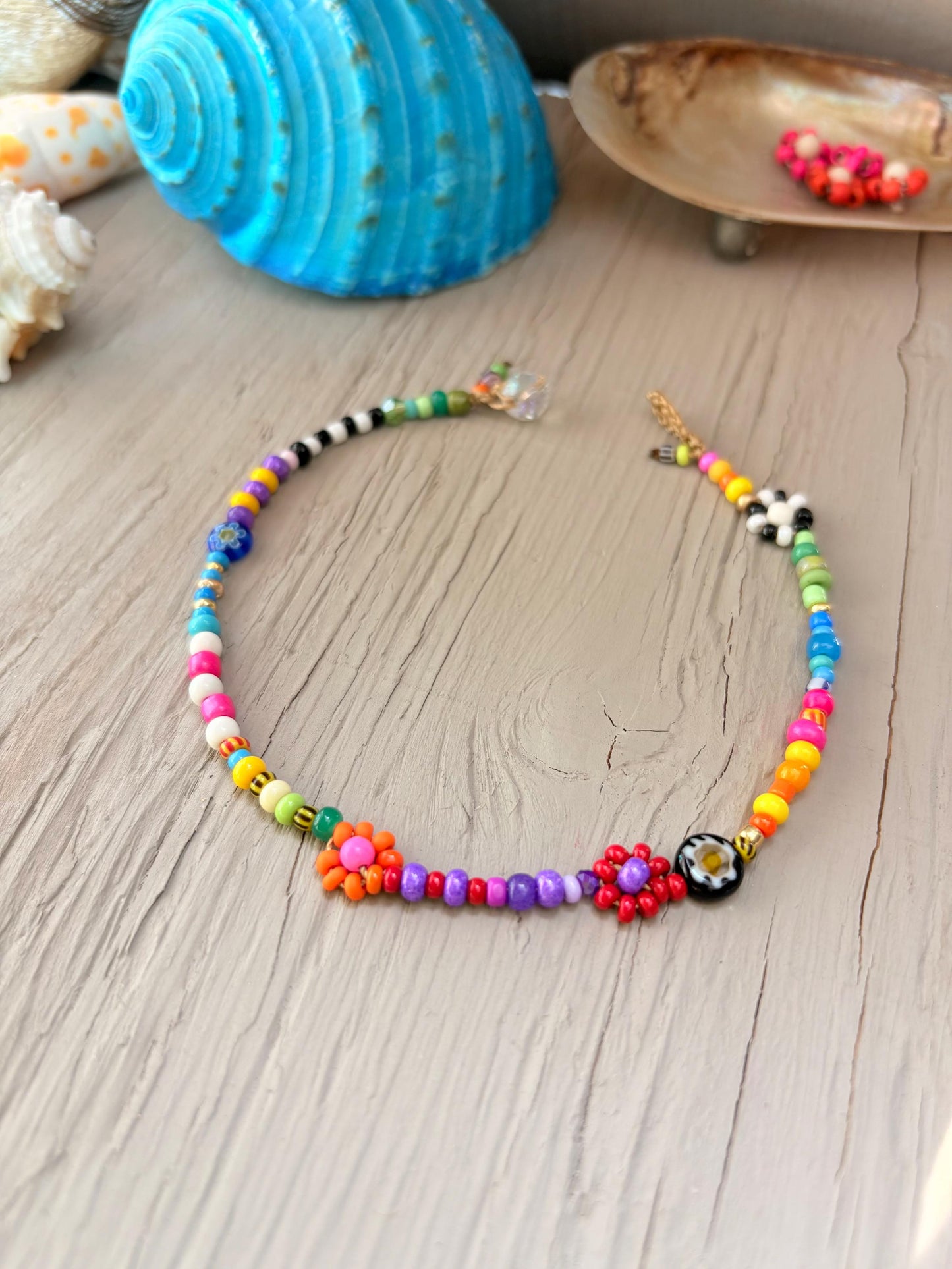 Cute boho flower anklet