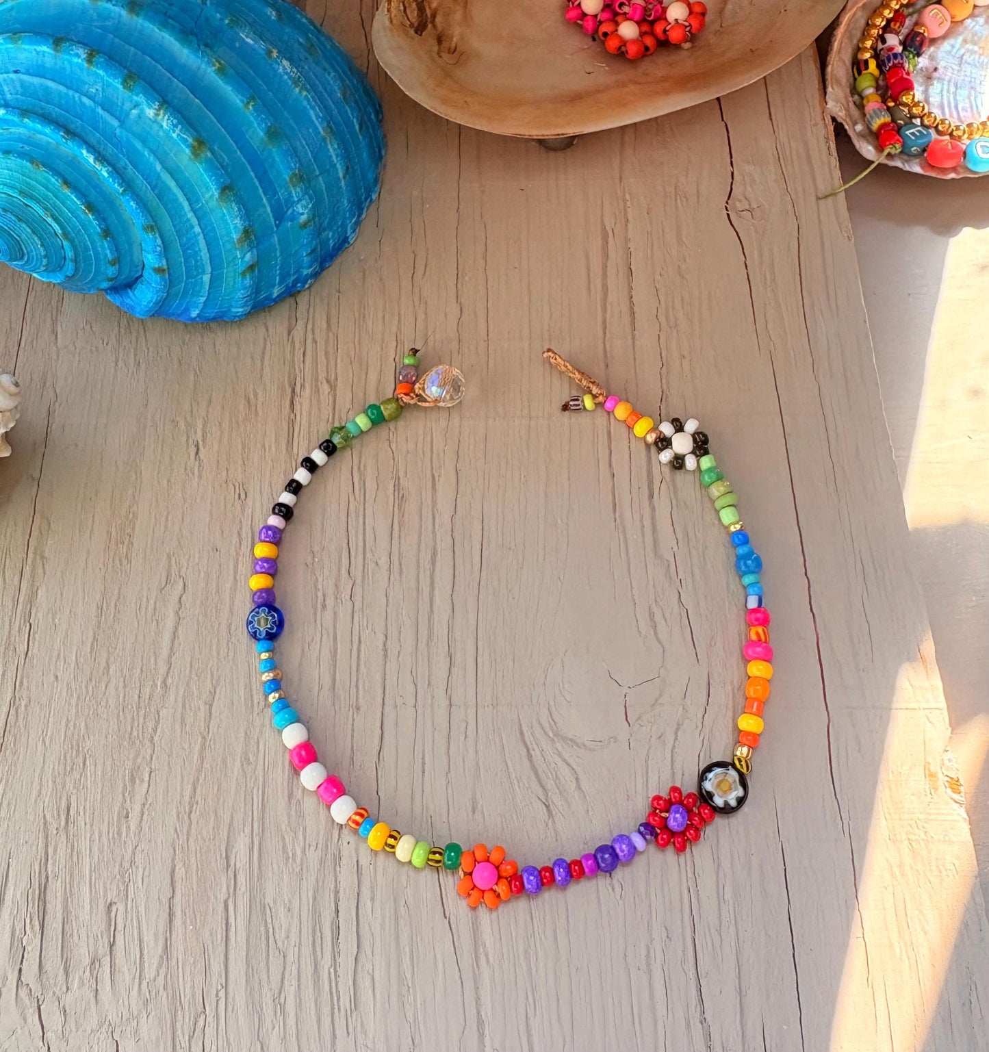 Cute boho flower anklet