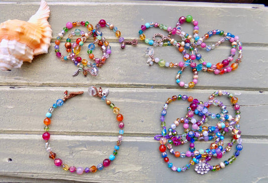 Gemstone Crystal knotted bracelets
