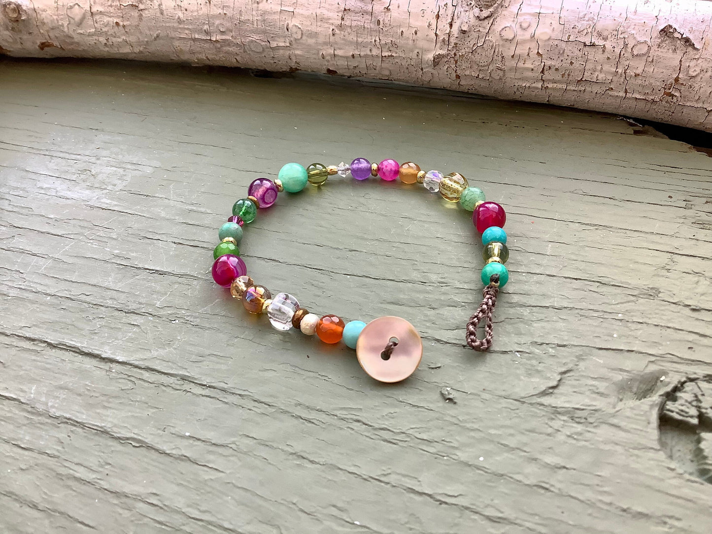 Gemstone and crystal bracelet