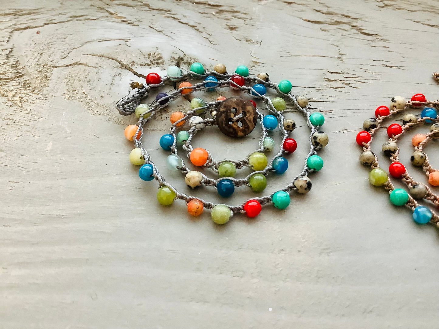 Jasper gemstone double wrap bracelet