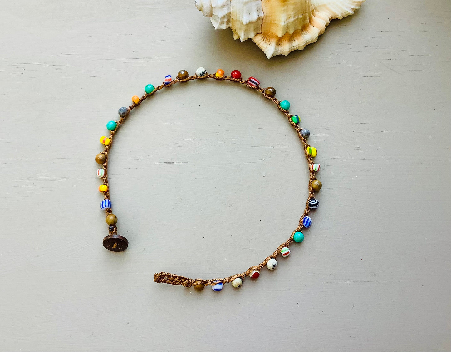 Venetian bead anklets