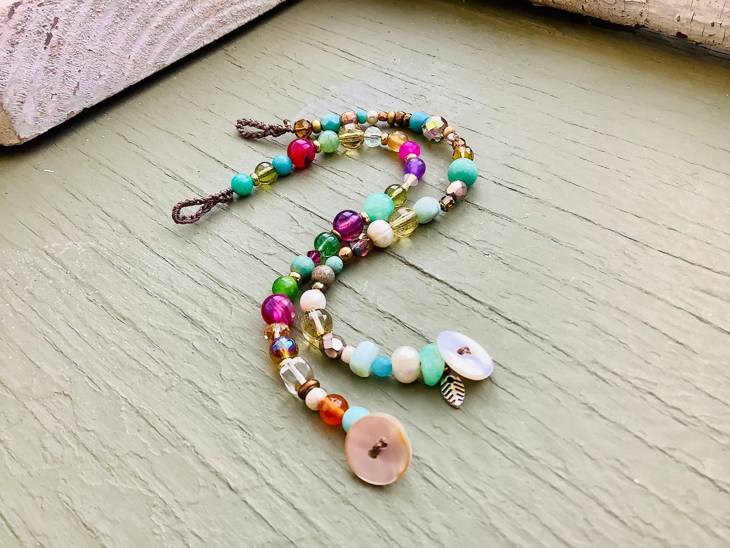 Gemstone and crystal bracelet