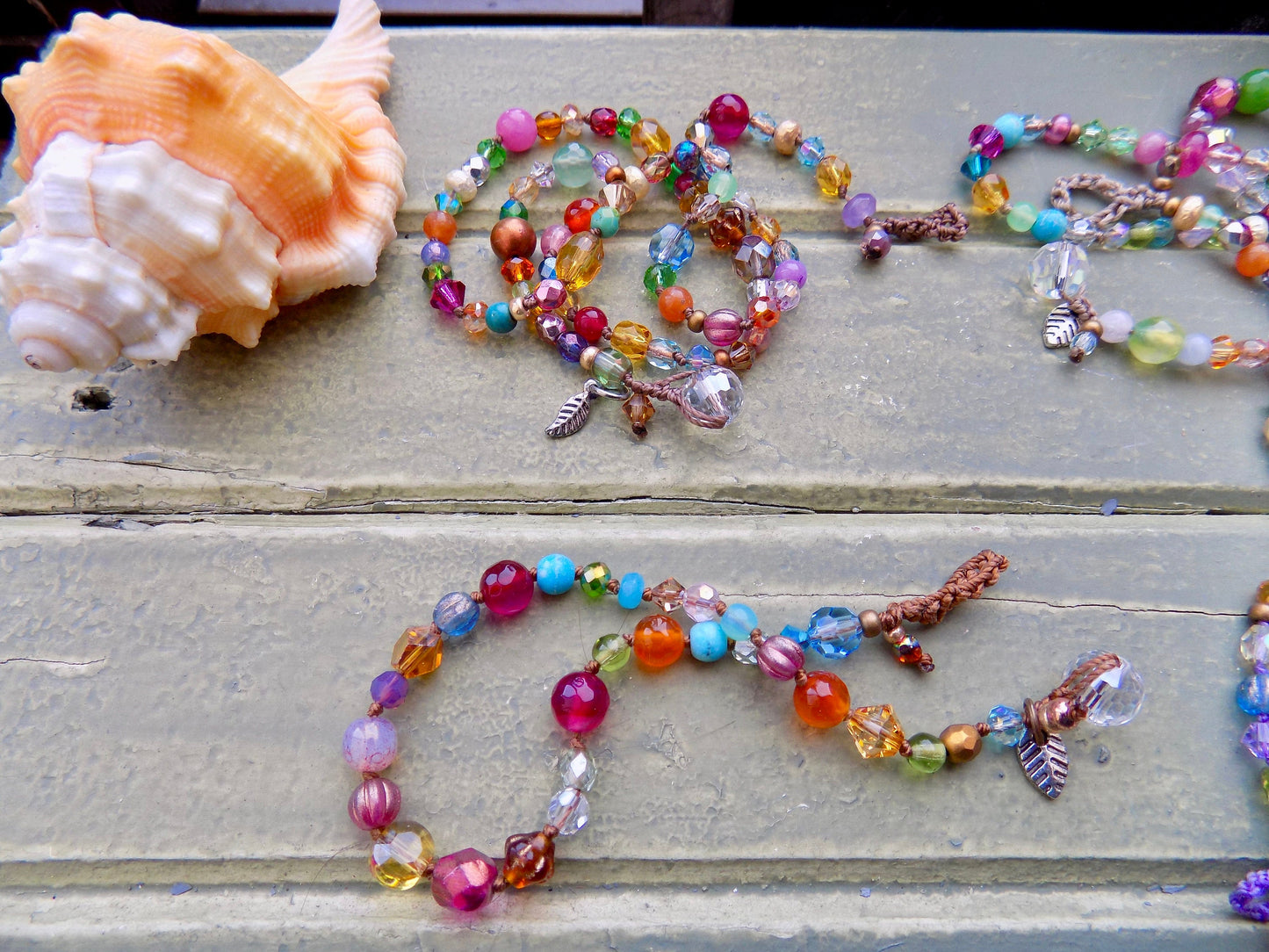Gemstone Crystal knotted bracelets