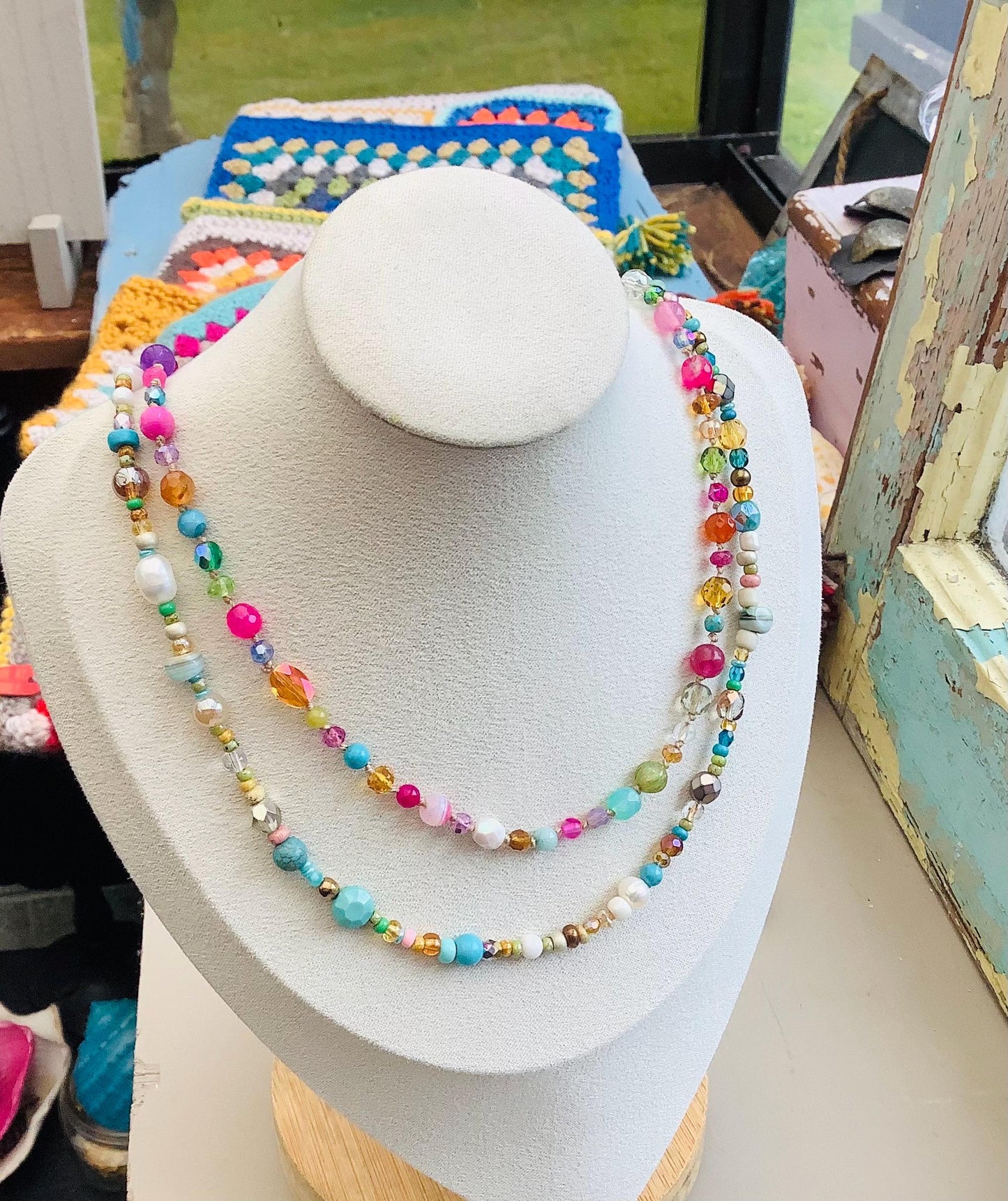 Crystal and gemstone  earthy necklace