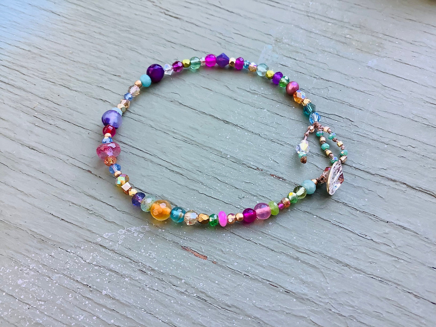 Colorful gemstone crystal bracelet