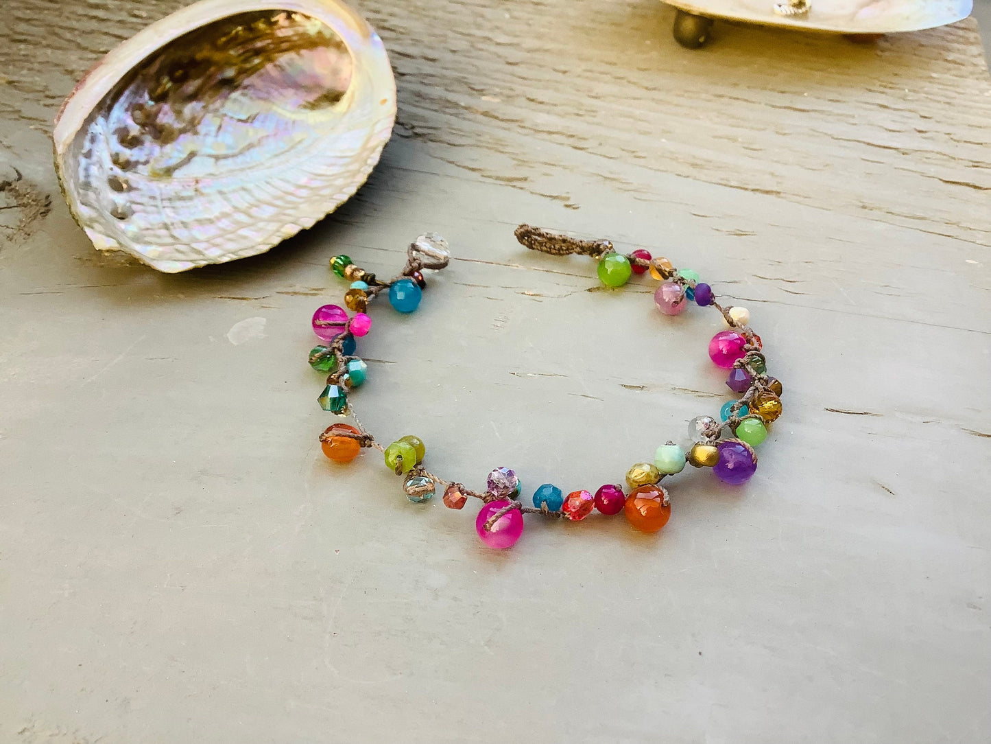 Over the rainbow knotted bracelet