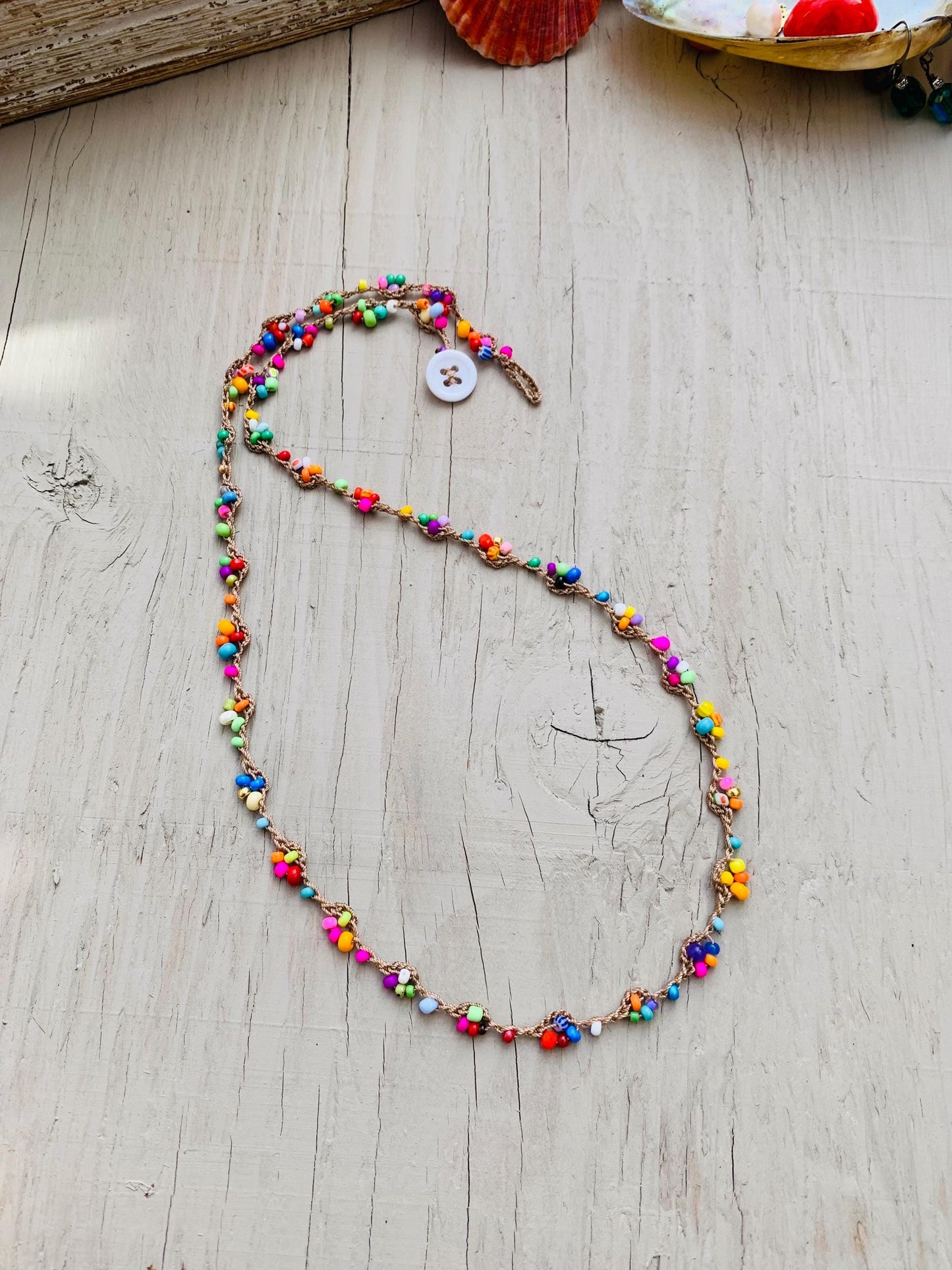 Turkish lace pretty colourful summer necklace