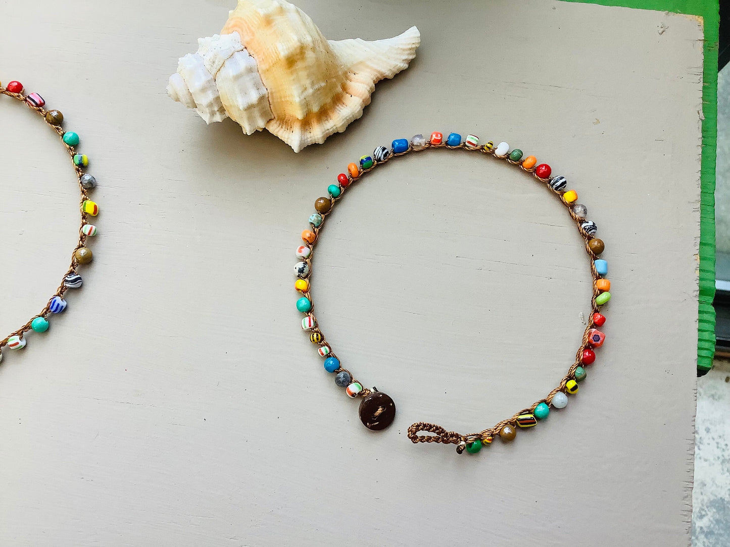 Venetian bead anklets