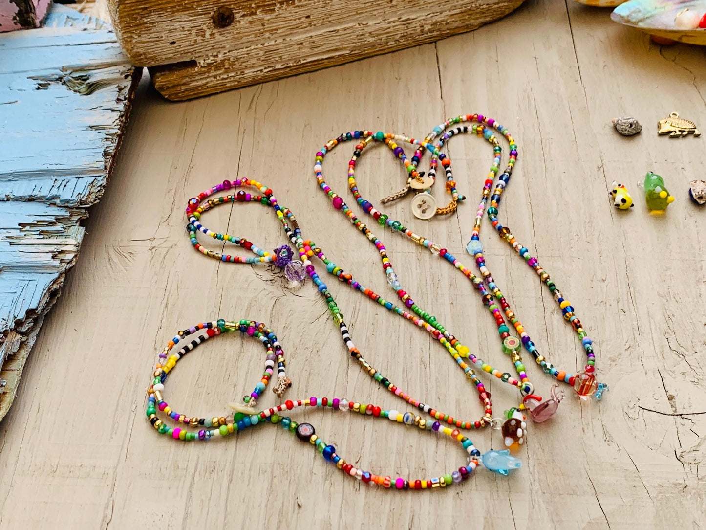 Fun teen/KIDS necklaces with hand blown glass pendants