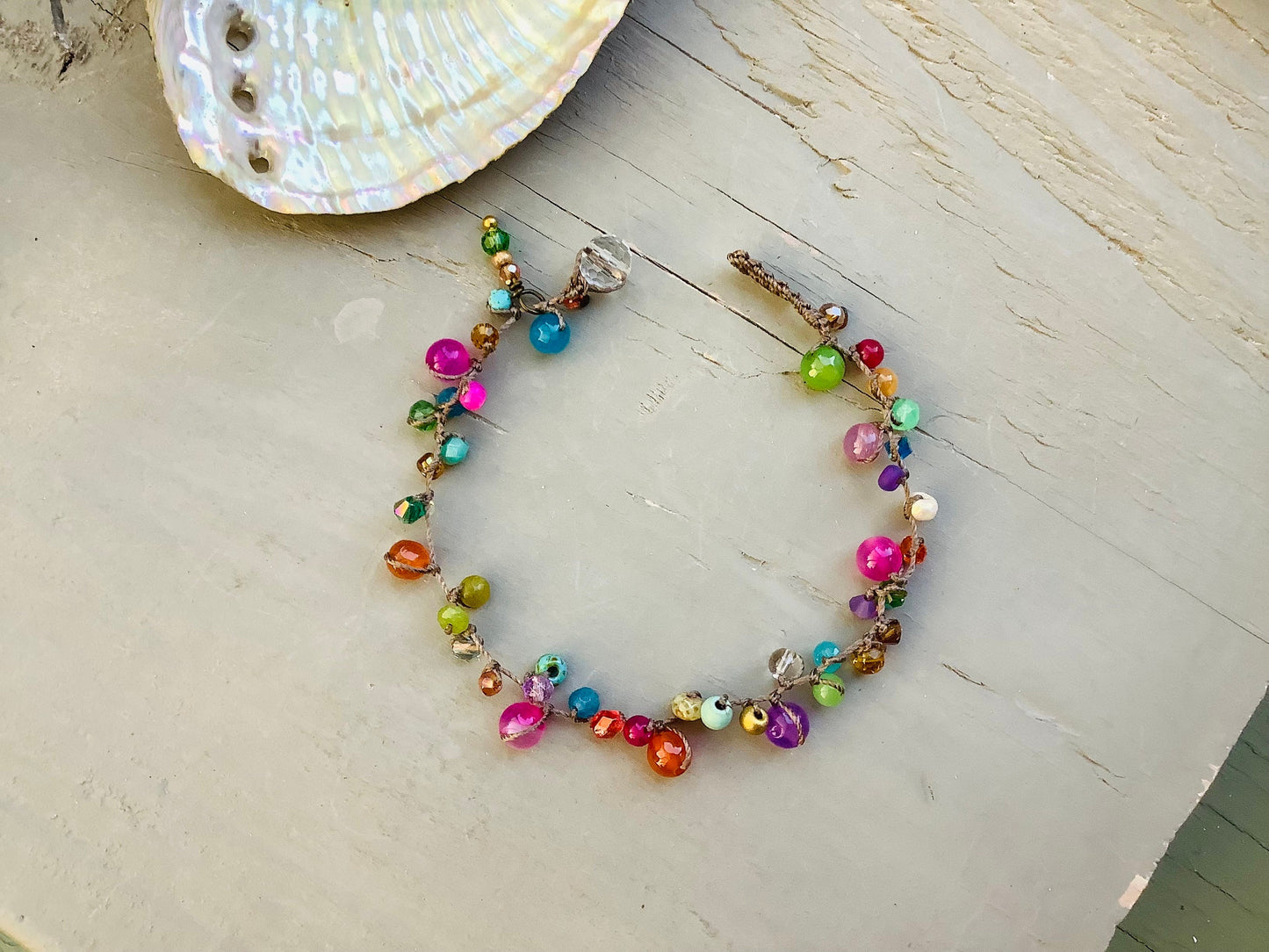 Over the rainbow knotted bracelet