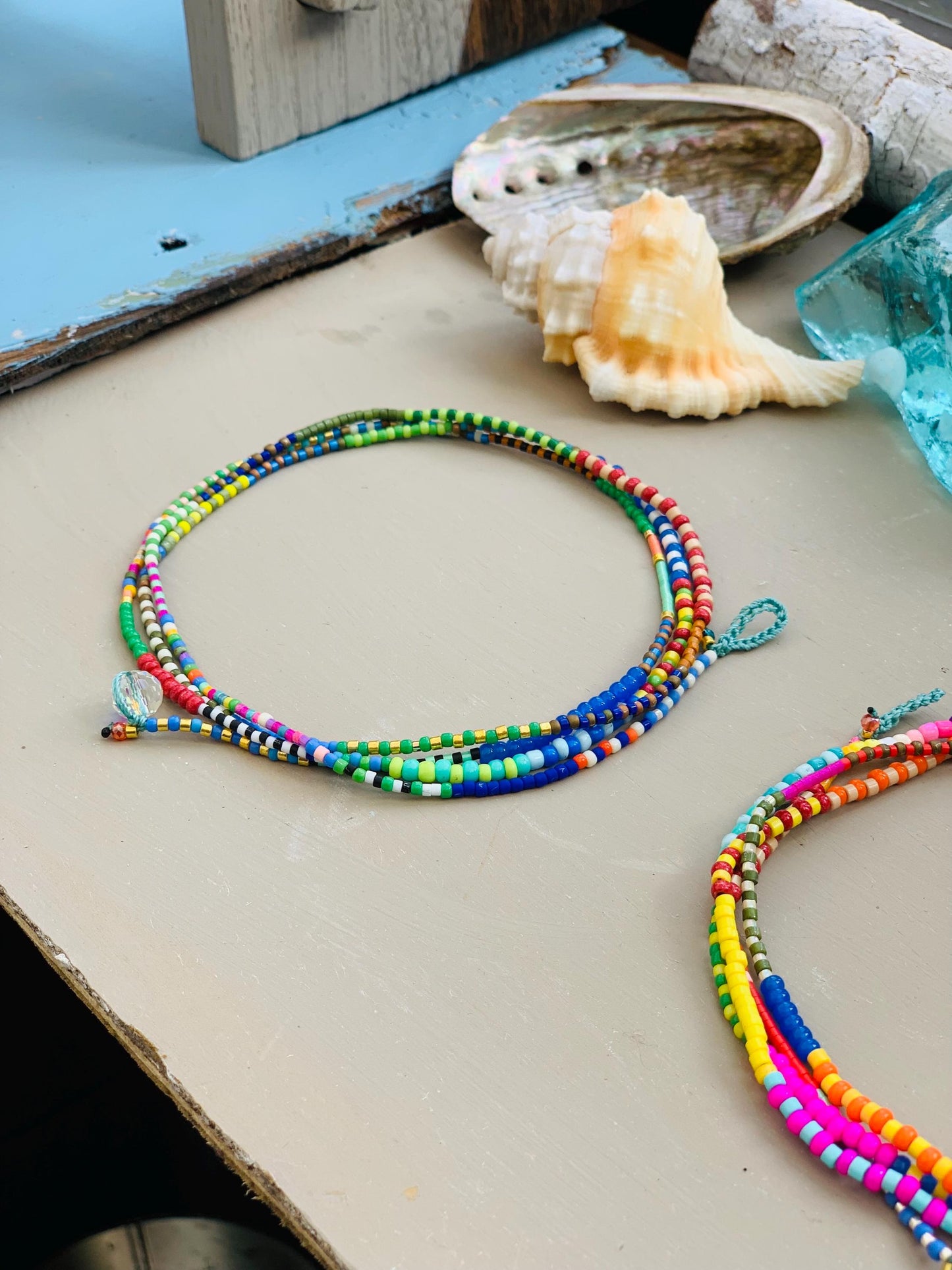 Colorful minimalist seed bead, necklace or bracelet