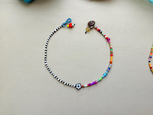 Delica Bead Anklet, Boho, Crystal & Gemstone anklet