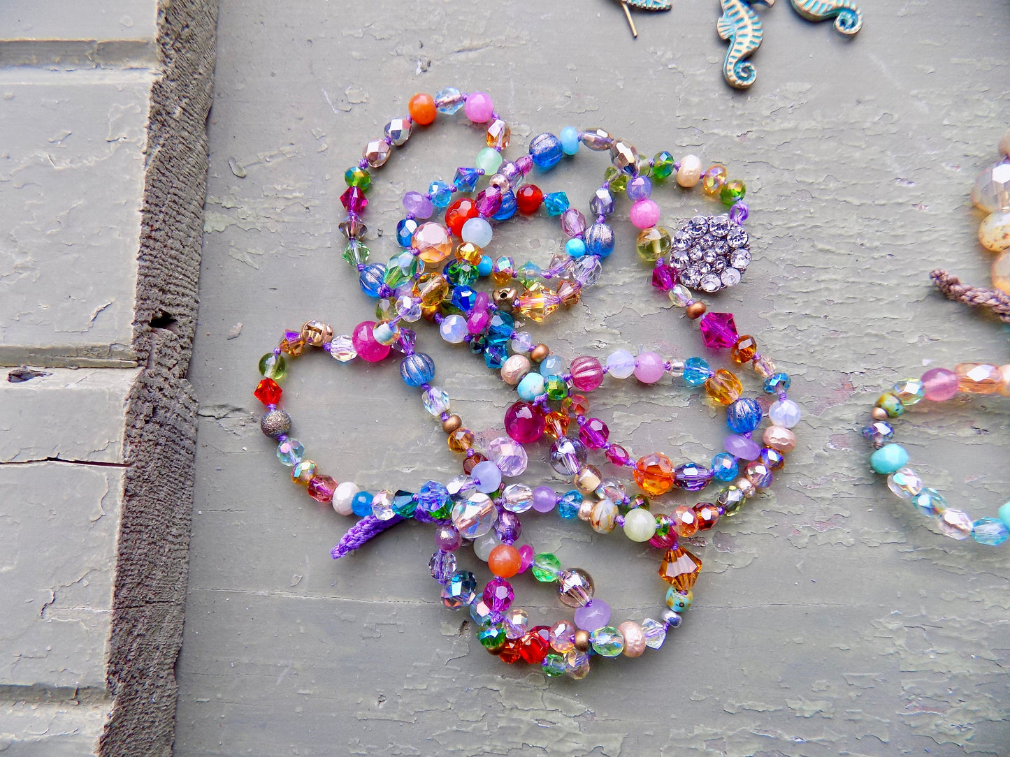 Gemstone Crystal knotted bracelets