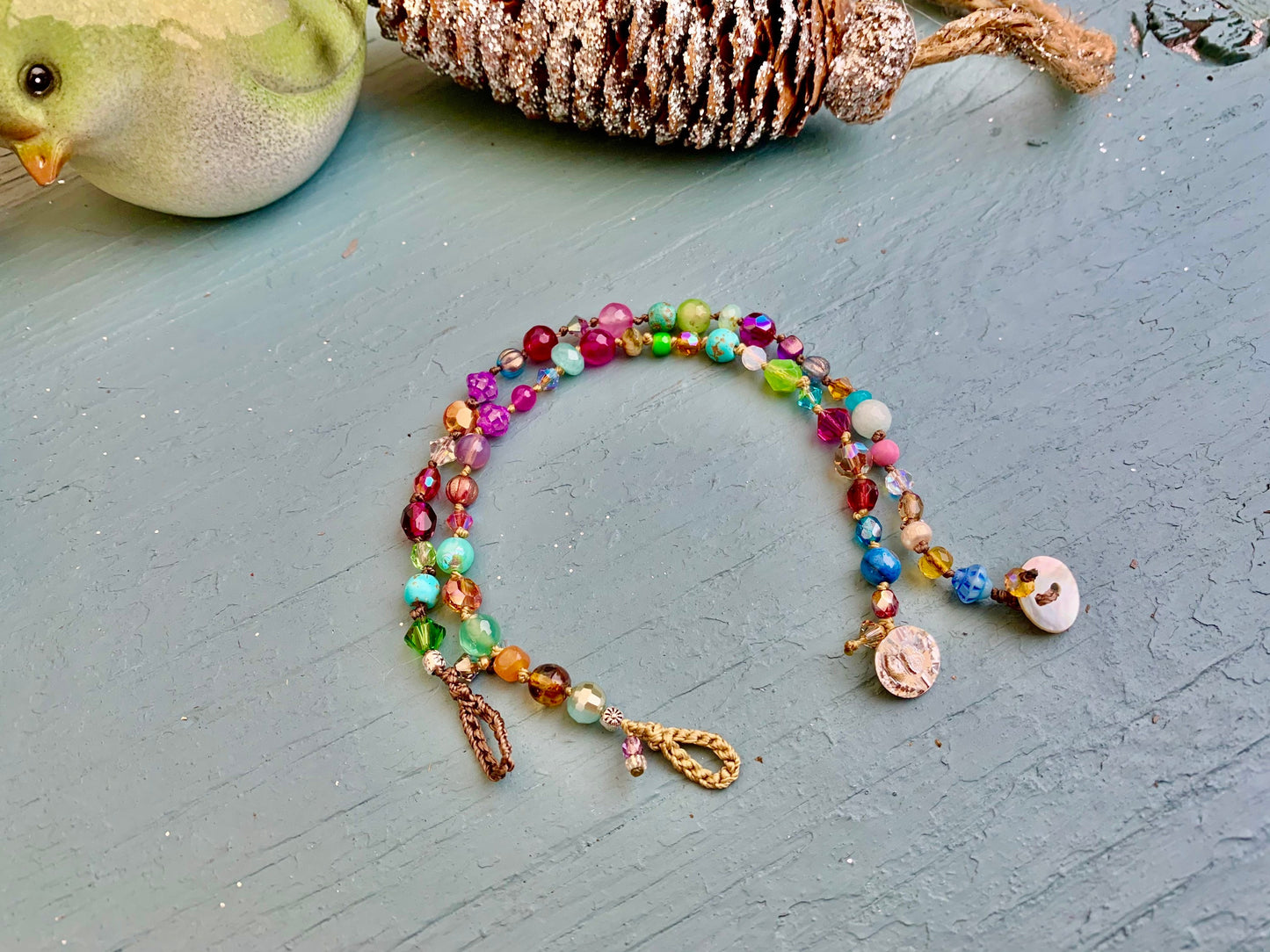 Gemstone Crystal knotted bracelets