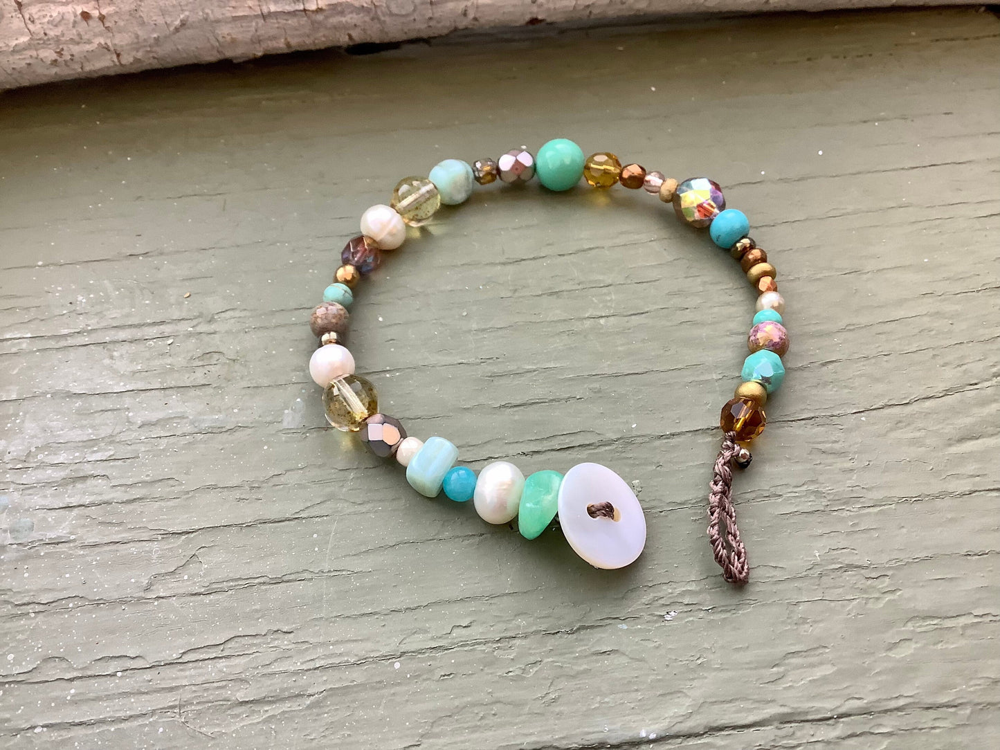 Gemstone and crystal bracelet