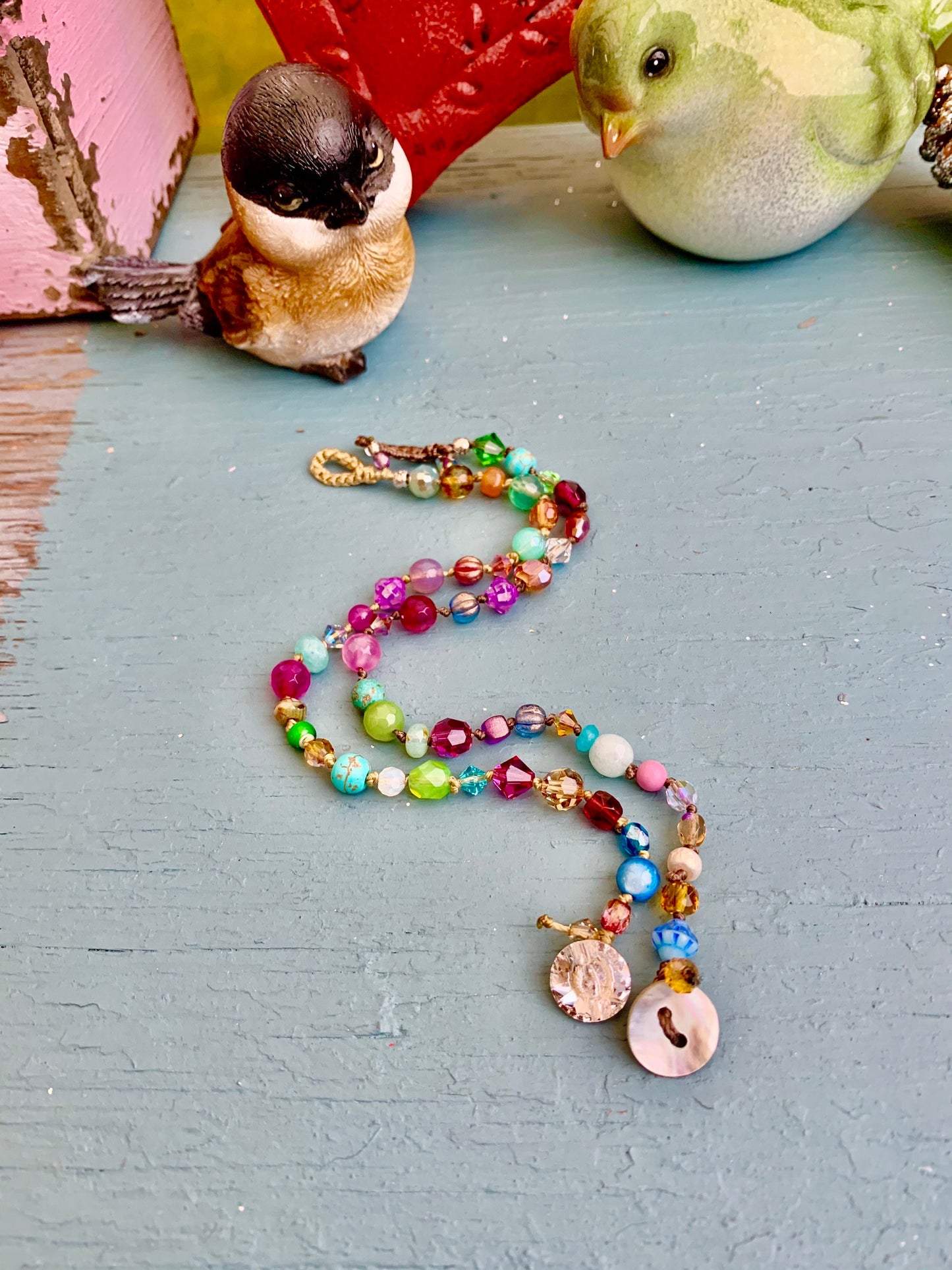 Gemstone Crystal knotted bracelets